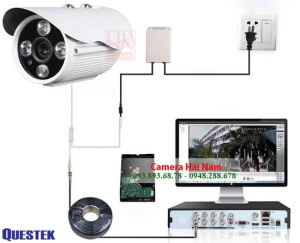 Camera Questek QNV-1213AHD 2.0M Full HD 1080P Thân hồng ngoại 30m, chống nước IP66