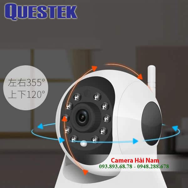 Camera Questek wifi QOB-921IP 1.0M HD 720P Đàm thoại, Hồng ngoại 15m, Kết nối được với đầu ghi