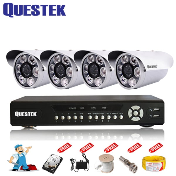 Camera Questek QNV-1313AHD 2MP Full HD 1080P, Ống kính 4mm, Hồng ngoại 20m